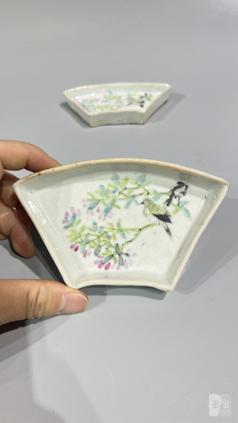 清光绪 浅绛彩花卉纹七子拼盘 - 图8